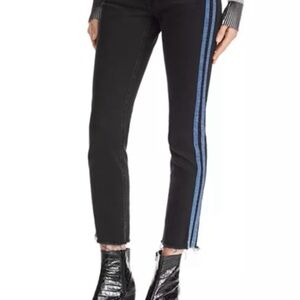 Black Jeans with Blue Stripe